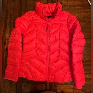 Black Rivet Bright Salmon Down Puffer - Size Medium